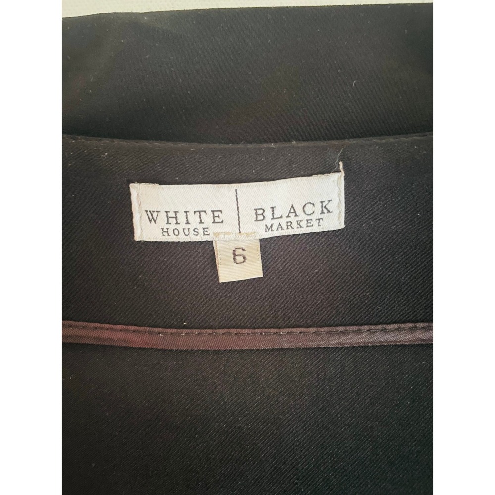 White House Black Market Black 6-Button Faux Wrap Skirt Dark Academia Size 6 - Picture 2 of 5